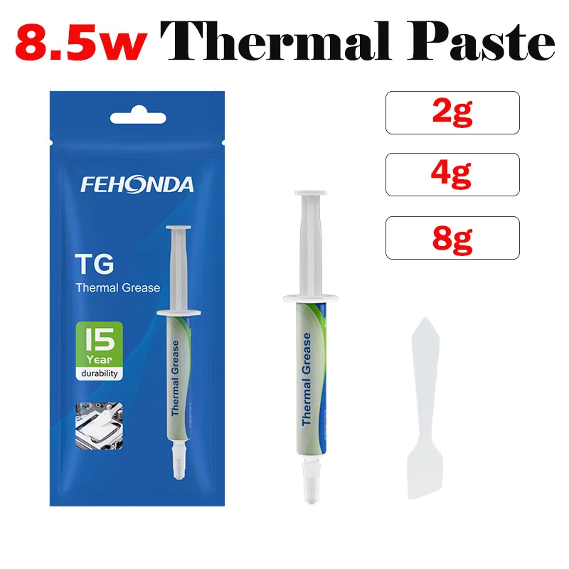 Fehonda-termicass Massa Térmica de Silicone para Laptop Cpu Gpu Vga Composto de Condutividade 4g 8g 10g tg 8.5w