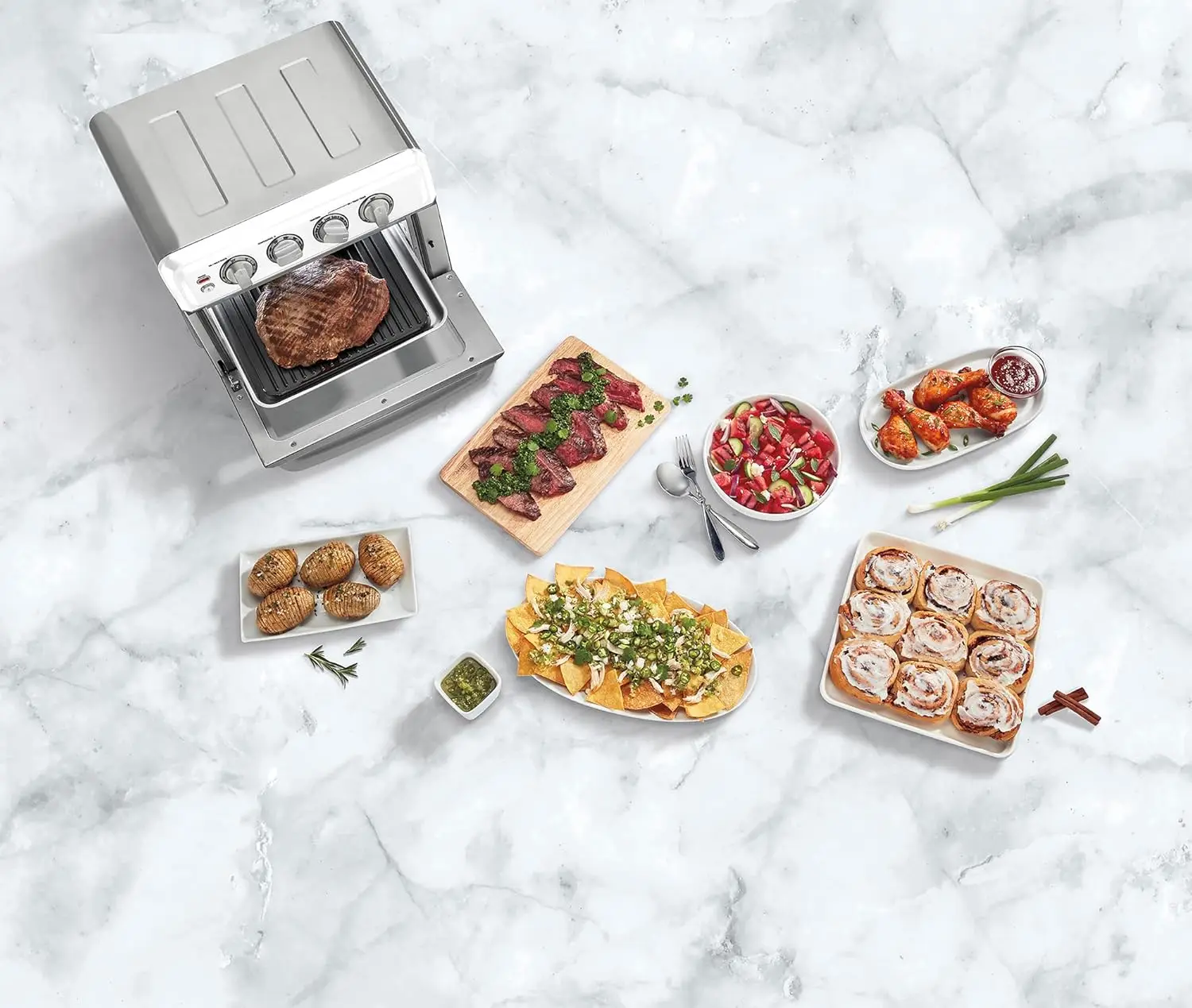 TOA-70W AirFryer Oven with Grill,White 4