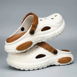 Men's Summer EVA Garden Clogs - Stylish Beach & Indoor Bathroom Sandals - 41 - 42 (Coffee)