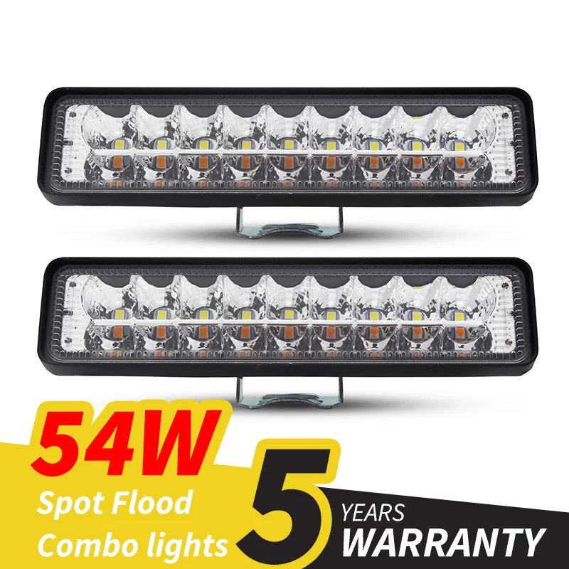 4x Barres LED 63W – Spot 12-24V – Haute Luminosité – ATV Camion 4x4 – NEUF IP67