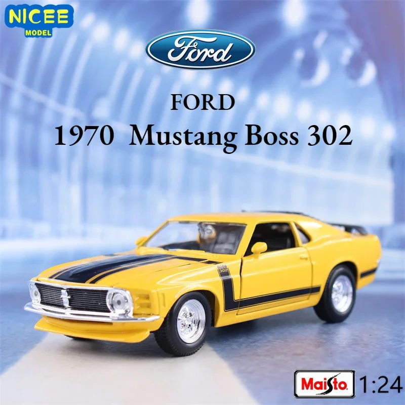 

Maisto 1:24 1970 Ford Mustang Boss 302 High Simulation Alloy Diecast Metal Toy Car Model Collection kids Gifts B21