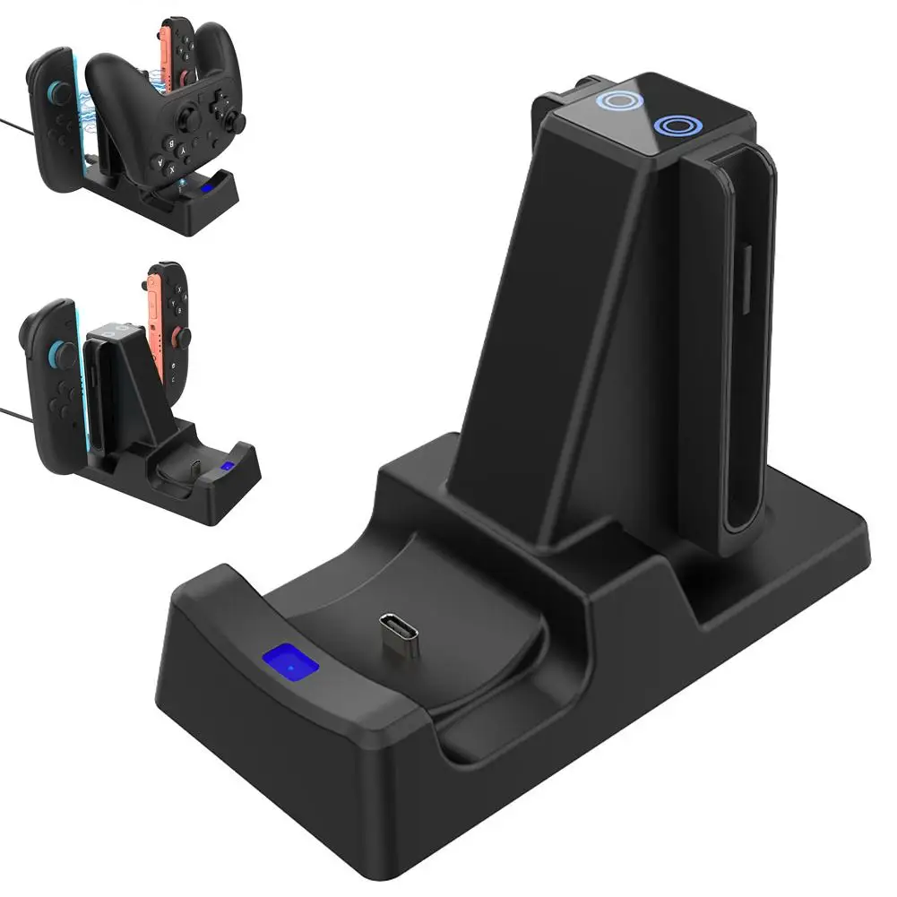 스위치 2pro 용 3 In 1 충전 도크 Joy-Con & Pro 컨트롤러 게임 액세서리 용 자기 충전 스탠드베이스