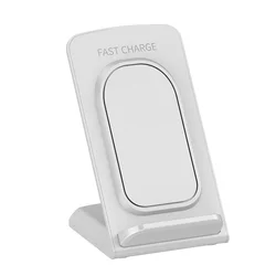 Premium Wireless Charger Stand & Desktop Phone Holder | Fast Charging Station (White)