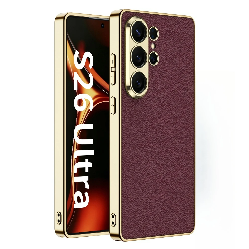 Ultra Thin Skin-Friendly Electroplated Frosted Leather Bracket Case - All-Inclusive Anti-Drop Cover