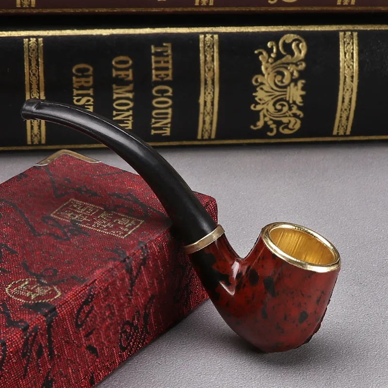 Detachable Resin Wood Leopard Print Portable Washable Smoke Tobacco Smoking Pipes Accessories