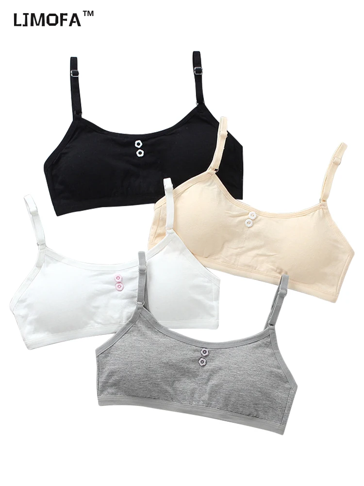 Sports Bra Training Bra Cotton Bra Girls Lingerie Sets LJMOFA Bra For Girls 8-16T Teenagers Lingerie Breathable Top Underwear Cotton Brassiere Solid Color Classics Training Bra B210