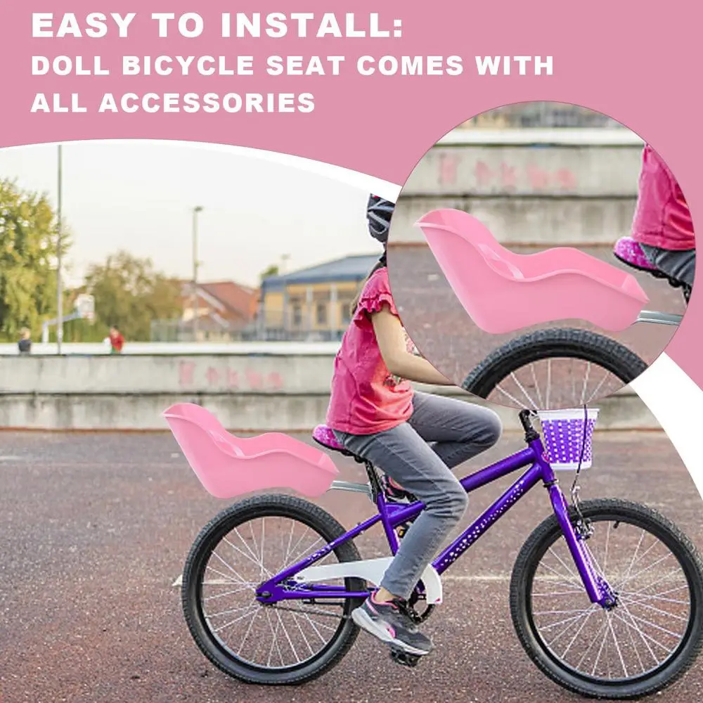 Description Picture 4 of item1pcs Kids Bike Seat Post Doll Seat With Entrainment Pink Baby Doll Cycle Seat Decorate Attachment For Dolls Toys Accessories