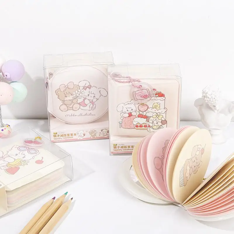 

Мини-блокнот Kawaii Mikko портативный цветной блокнот для страниц симпатичная мультяшная игрушка для снятия стресса креативные канцелярские принадлежности подарок для девочек 4 шт.