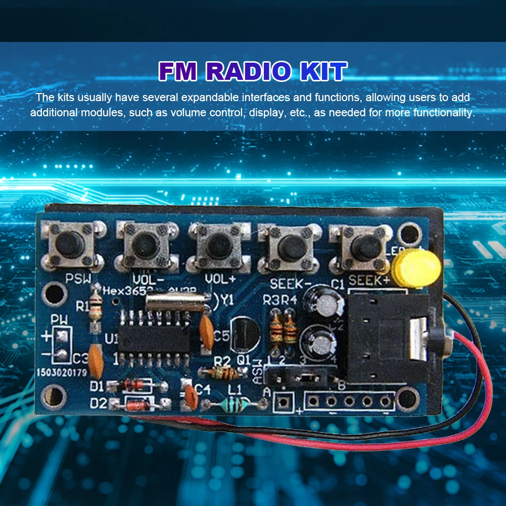 무선 스테레오 FM 라디오 수신기 모듈 PCB FM DIY 전자 키트 76MHz..