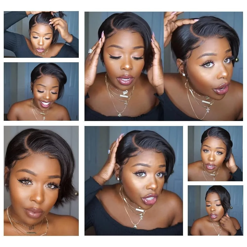 6inch Pixie Cut Lace Front Wigs Human Hair 13x4 Lace Front Wigs Human Hair Short Bob Wigs Straight Lace Front For Black Women
