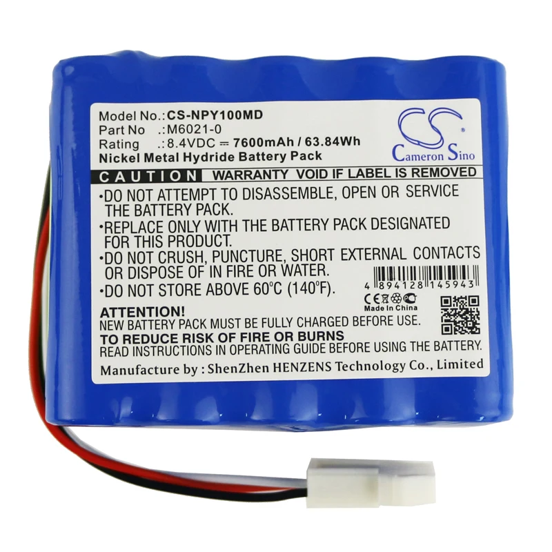 

Medical Battery For Nellcor Puritan Bennett Mediana M6021-0 YM1000 YM5500 Moteur Vital Signs Ni-MH 8.40V 7600mAh /63.84Wh Blue