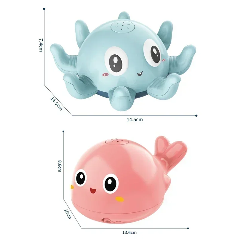Baby Bath Toys Spray Water Shower Bathing Toys for Kids Electric Whale Bath Ball with Light Music LED Light Toys Bathtub Toy 5
