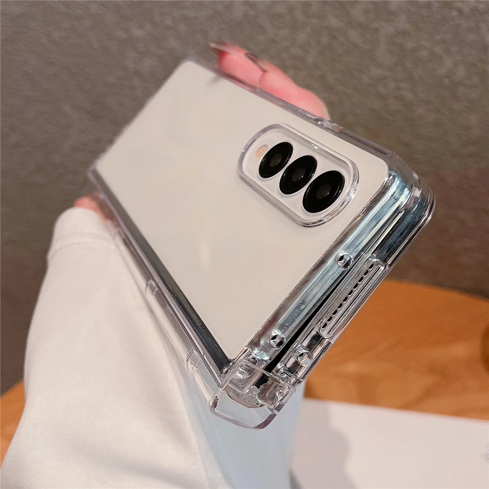 Crystal Clear Shockproof Hinge Protector for Samsung Galaxy Z Fold - HD Acrylic Full Protection Case