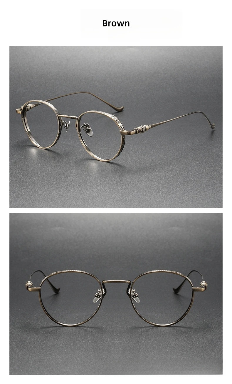 FIRADA 2025, Mode Brillen Retro Luxus Reinem Titan Runde Brillen Optische Brillen Rahmen Für Männer Frauen 315 – Detail 13