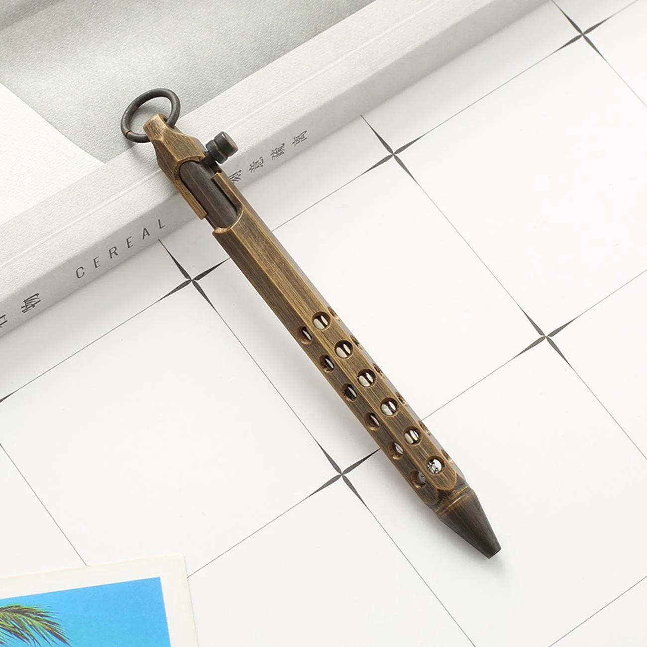 レトロ 真鍮製 ボールペン レトロ真鍮ボールペン軽量ボルトアクション筆記具学校事務用品