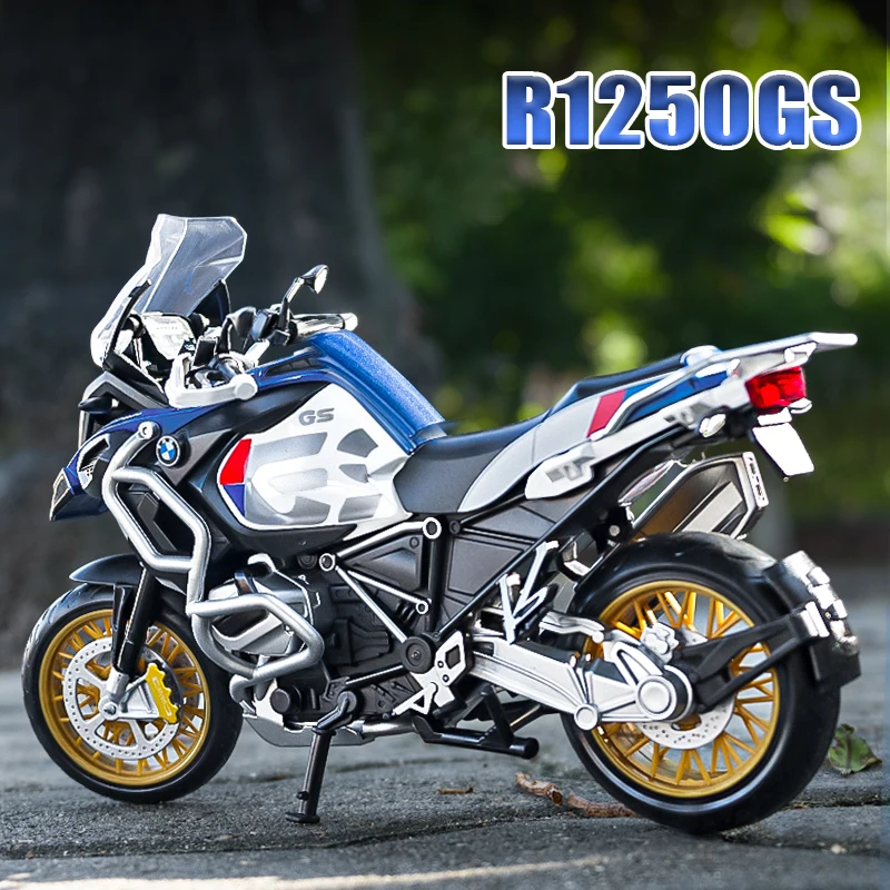 

1:12 BMW R1250GS ADV Motorcycles Simulation Alloy Motorcycle Model Shock Absorbers Sound and Light Collection Toy Car Kid Gift