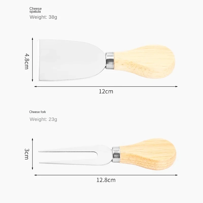 4pcs/set Wood Handle Sets Bard Set Oak Bamboo Cheese Cutter Knife Slicer Kit Kitchen Cheedse Cutter Useful Cooking Tools cheese knives set