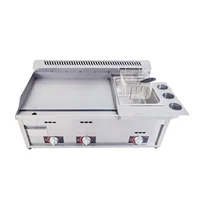 Gas Griddle Fryer All-In-One Machine Commercial Pancake Maker Grilled Squid Teppanyaki Equipment Gas Fryer Oden Frying Pan 1