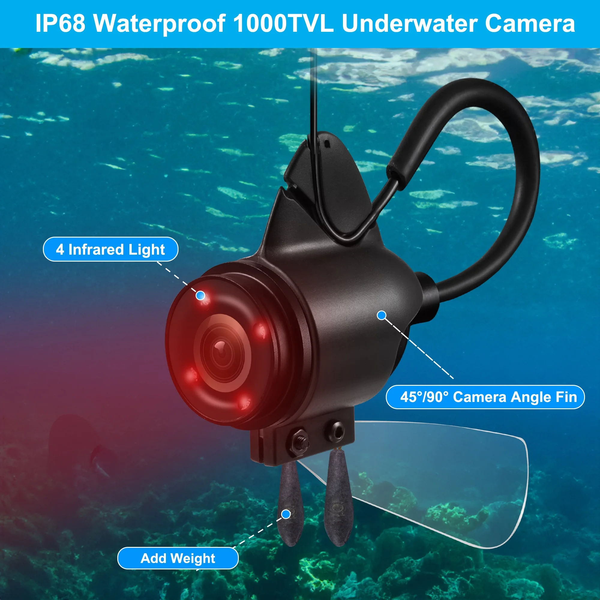 Moqcqgr Waterproof Underwater Fishing Cemera,4.3 Lcd Monitor Video