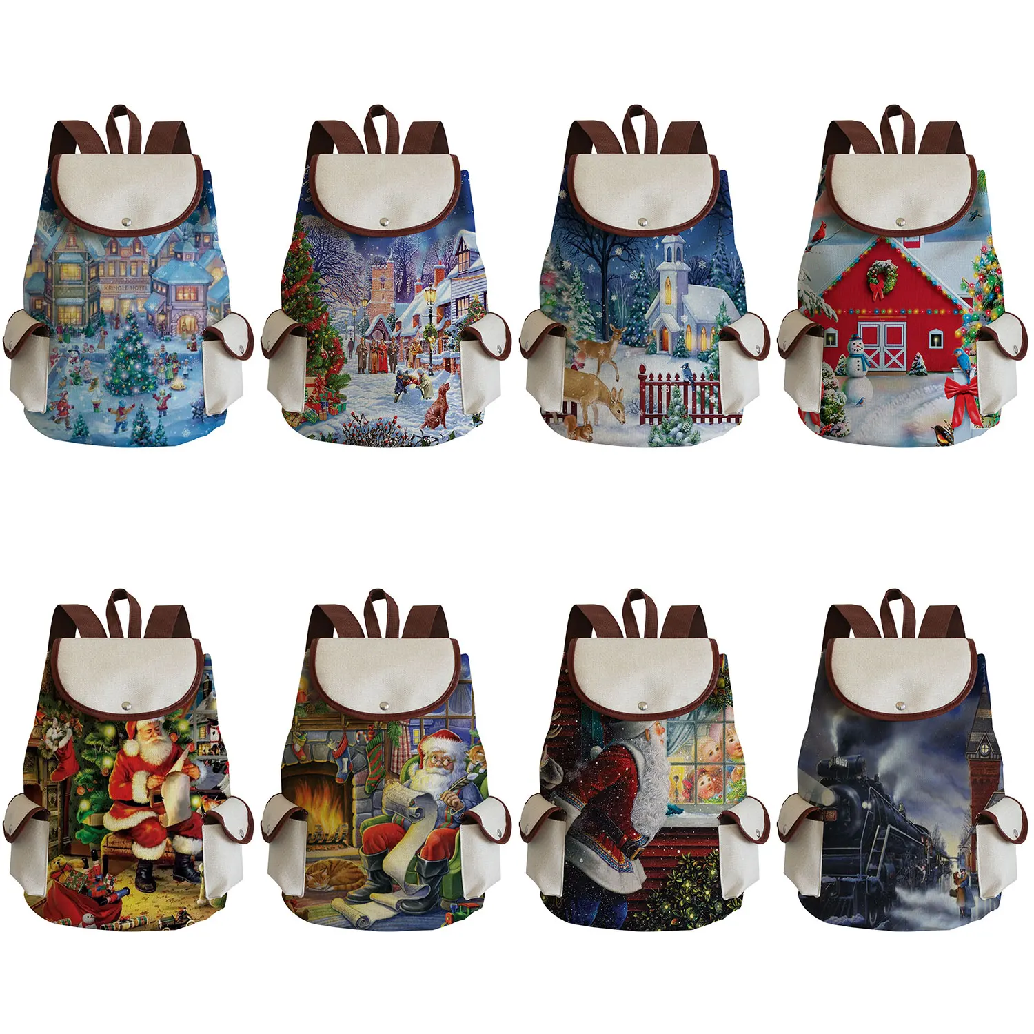 

Santa Claus Backpack Christmas Womens Gift Drawstring Backpack Portable Hipster Foldable Fashion High Capacity Unisex School Bag