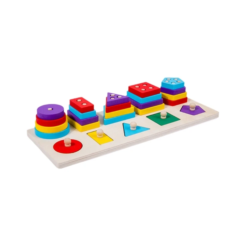 

Toddler Early Educational Nest Block Toy Children Wood Stacking Magnetic Fishing Toy Hand-Eye Coordination Training Toy E65D