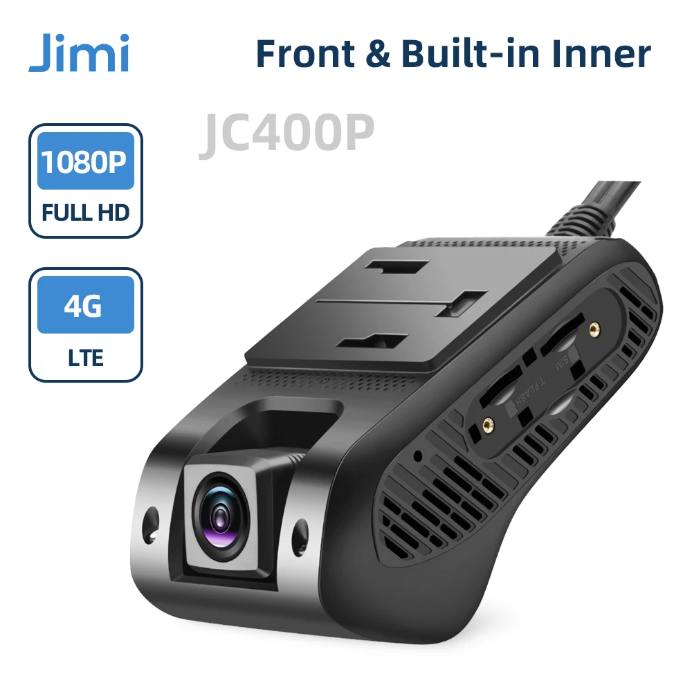 Dash Cam Jimi JC400P 4G Car Camera Live Stream 1080P Dual Cameras GPS Tracking Wifi Hotspot Multiple Alarms DVR Dash Cam Free APP Web