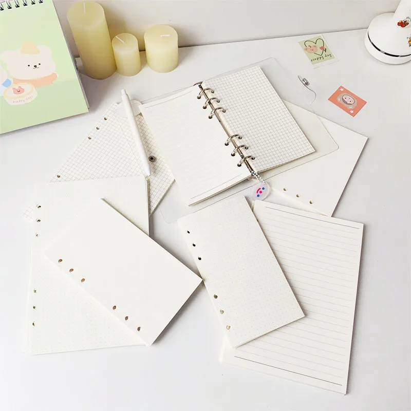A5/A6 Loose Leaf Refill Spiral Binder Notebook Diary Insert Schedule Organizer Planner 45 Sheets Notes Paper Blank Dot Grid Line