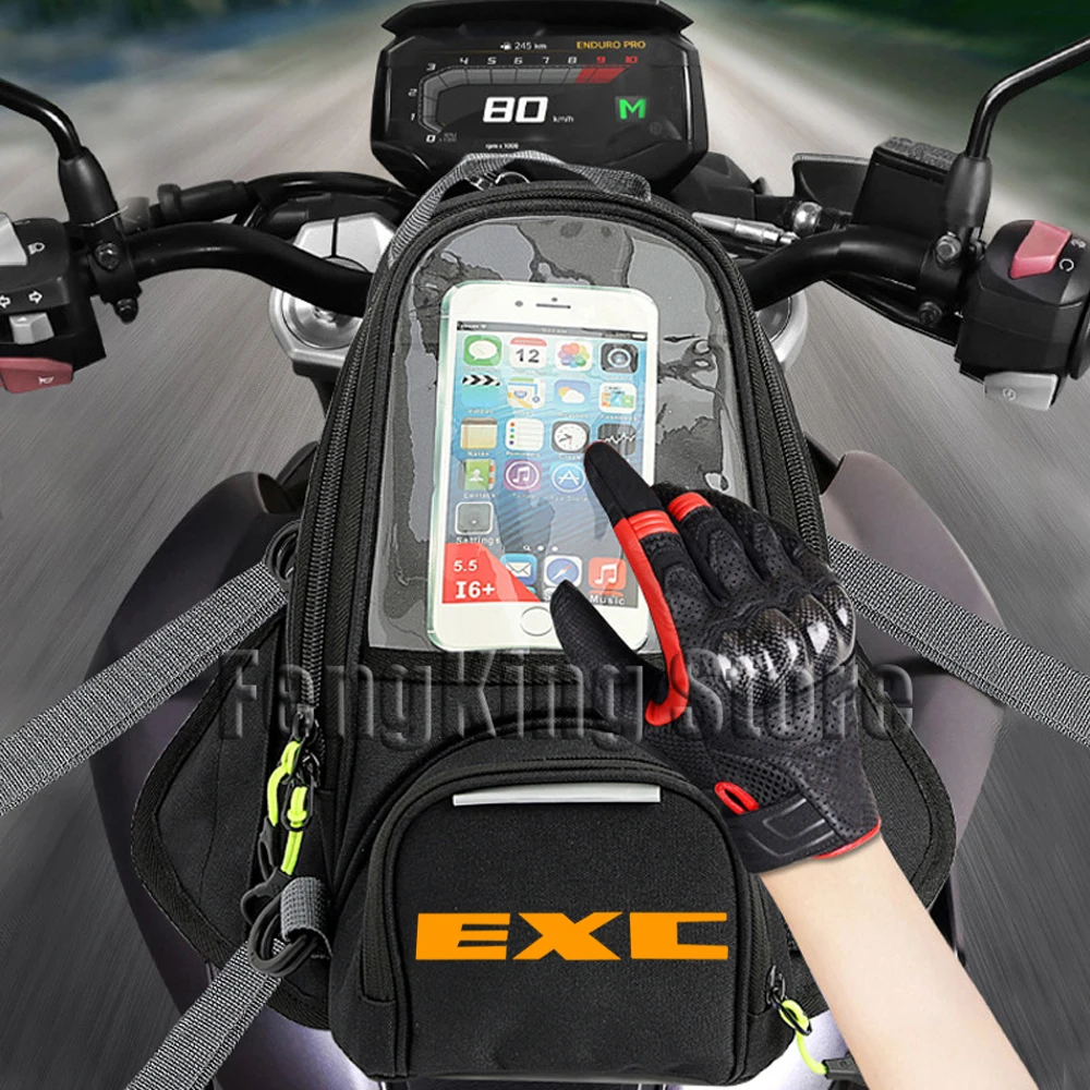 

Магнитная сумка для мотоцикла EXC 125 200 250 300 400 450 Exc, сумка для езды на мотоцикле, сумка для навигации и топливного бака, большой экран