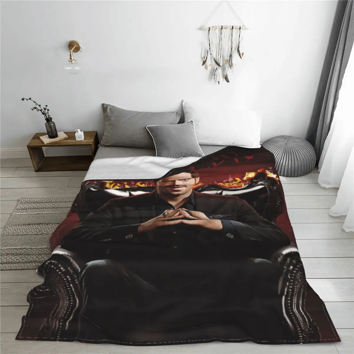 

Lucifer Blanket Anti Pilling Fleece All Season Actor Tom Ellis Multi-function Soft Throw Blankets for Home Couch Rug Piece