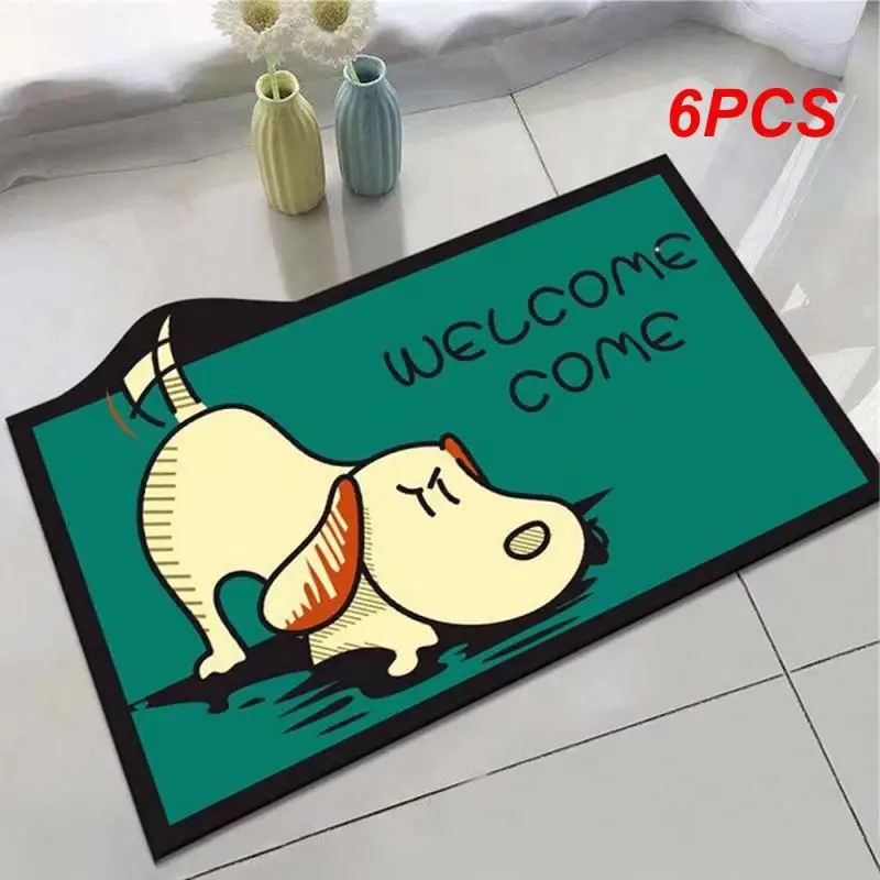 

6PCS Non-slip Mat Little Yellow Dog Instant Water Absorption Health And Environmental Protection Clear Pattern Carpet
