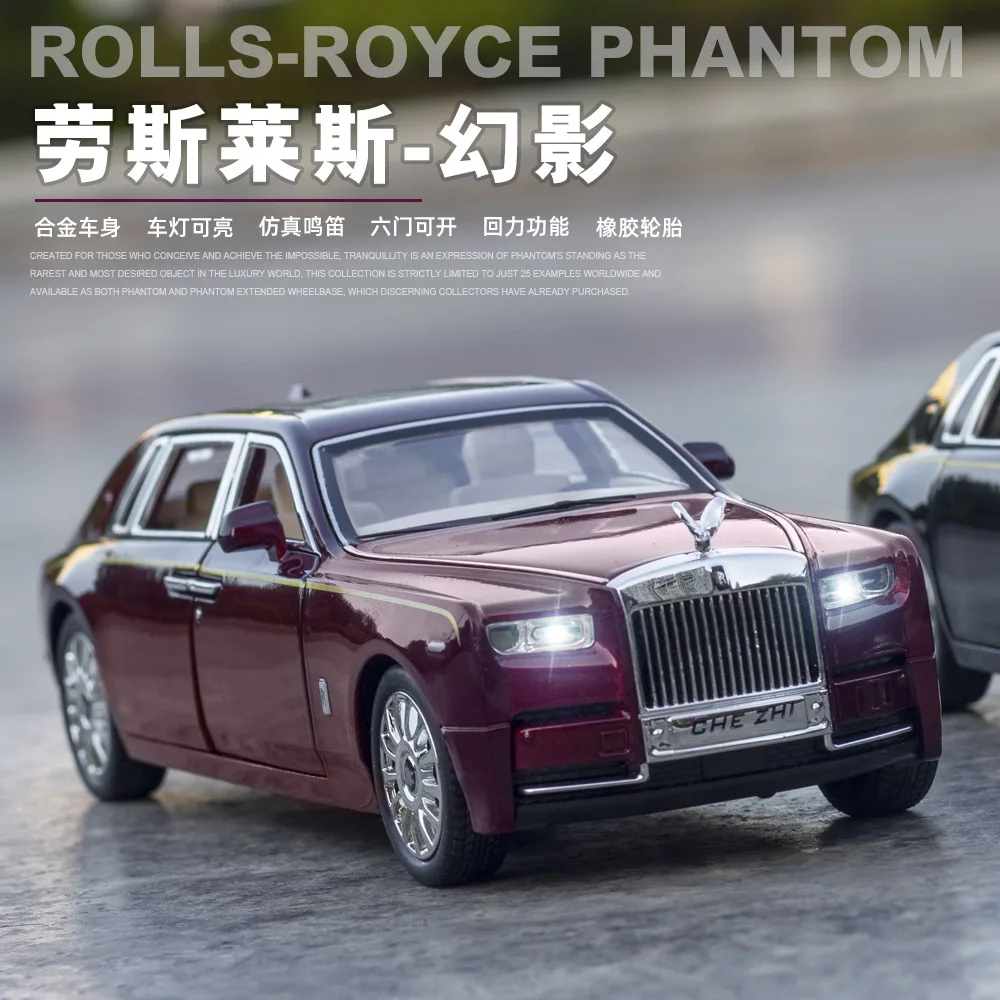 Yxsd 1:24 Rolls-Royce Phantom Car Model Coche Simulación De Seis Puertas De Metal De Aleación Trasera De Juguete Niño Y Niño