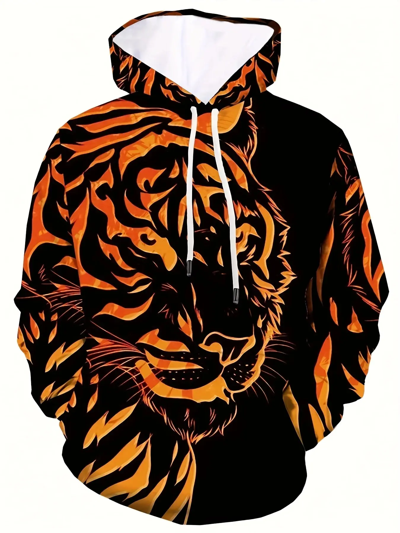 thumbnail image 1 of Sudadera con capucha con estampado 3D de tigre animal, temporada de primavera y otoño, jersey de moda para hombre de talla grande, camisa deportiva informal y fresca para exteriores, 1 of 5