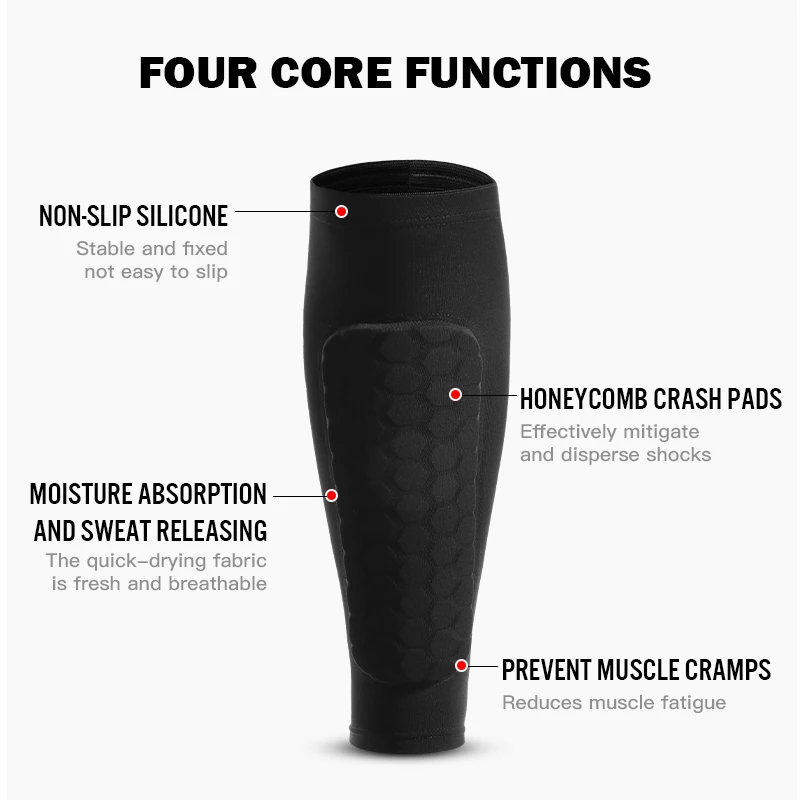 Shockproof Honeycomb Nylon Leg Sleeves and Shin Guards