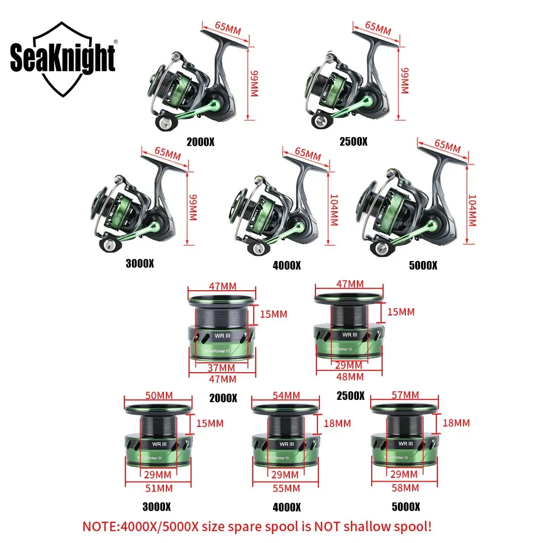 SeaKnight WR III X Series spinning reel durable gear 5.2:1 MAX drag 28lb light weight spinning fishing reel wheel