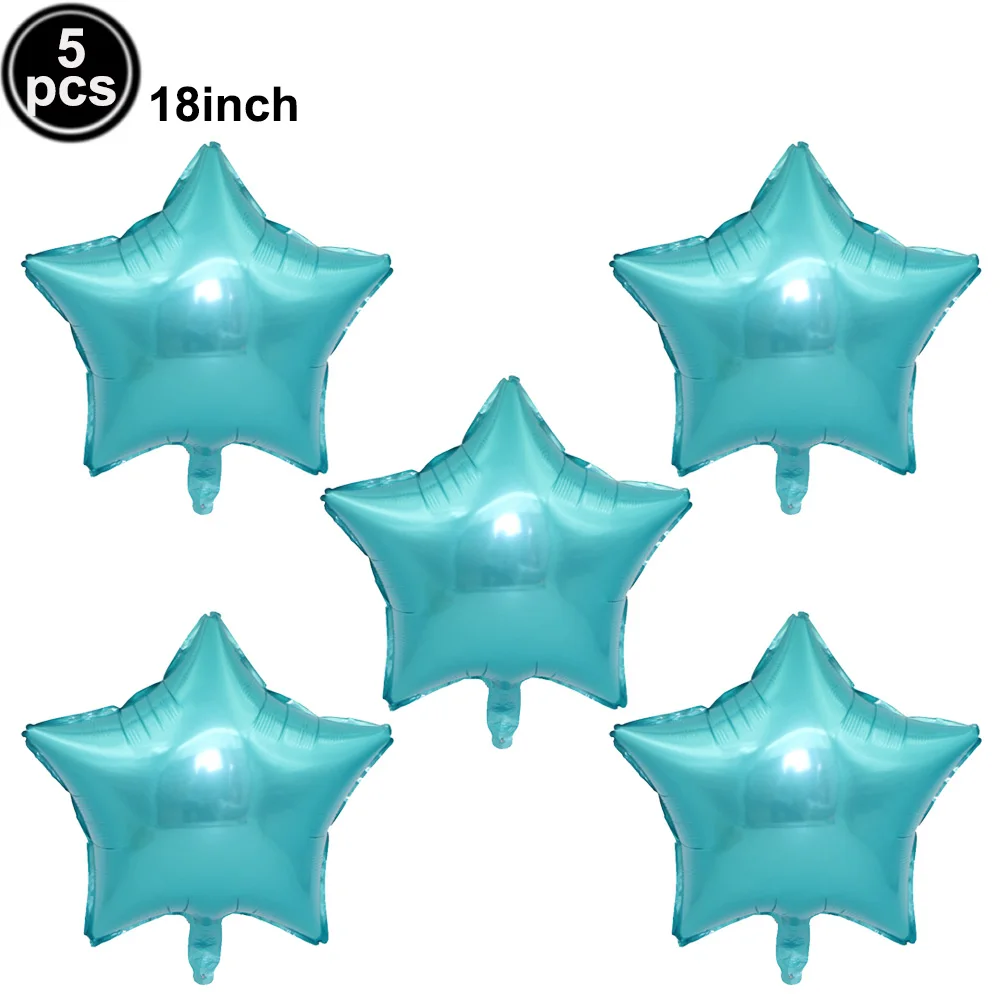 Blue Bow Themed Birthday Party Decoration Set - Balloons, Banner, Garland, & Cake Toppers