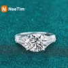 NeeTim 3ct 8x10mm Oval Cut Moissanite Engagement Ring Women Bridal Proposal Rings S925 Sterling Silver Wedding Band With GRA 1
