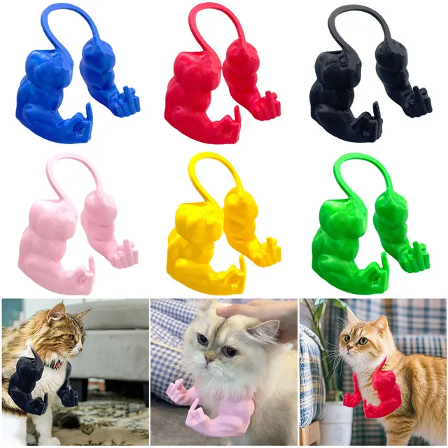Creative Cat Muscle Arm 3D Printing Realistic Cat Neck Arm with Muscle Funny Pet Cosplay Props Accessory Halloween Pet Supplies 6