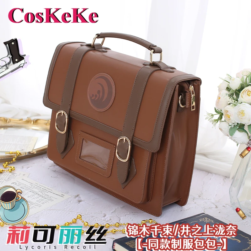 

CosKeKe Nishikigi Chisato/Inoue Takina Bag Cosplay Anime Lycoris Recoil Derivative Product Preppy Commuter Backpack