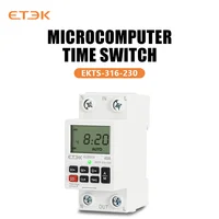 ETEK  220V Din Rail Weekly Days Hour Programmable Intelligent relay 40A 2p with Battery 7 Days Countdown Timer EKTS316 2