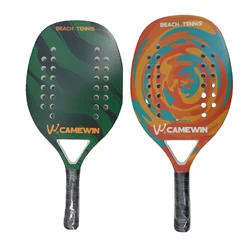 Professional Beach Tennis Racket with Bag Lightweight Carbon Fiber Ball Racquet for Beginner Exercise Training