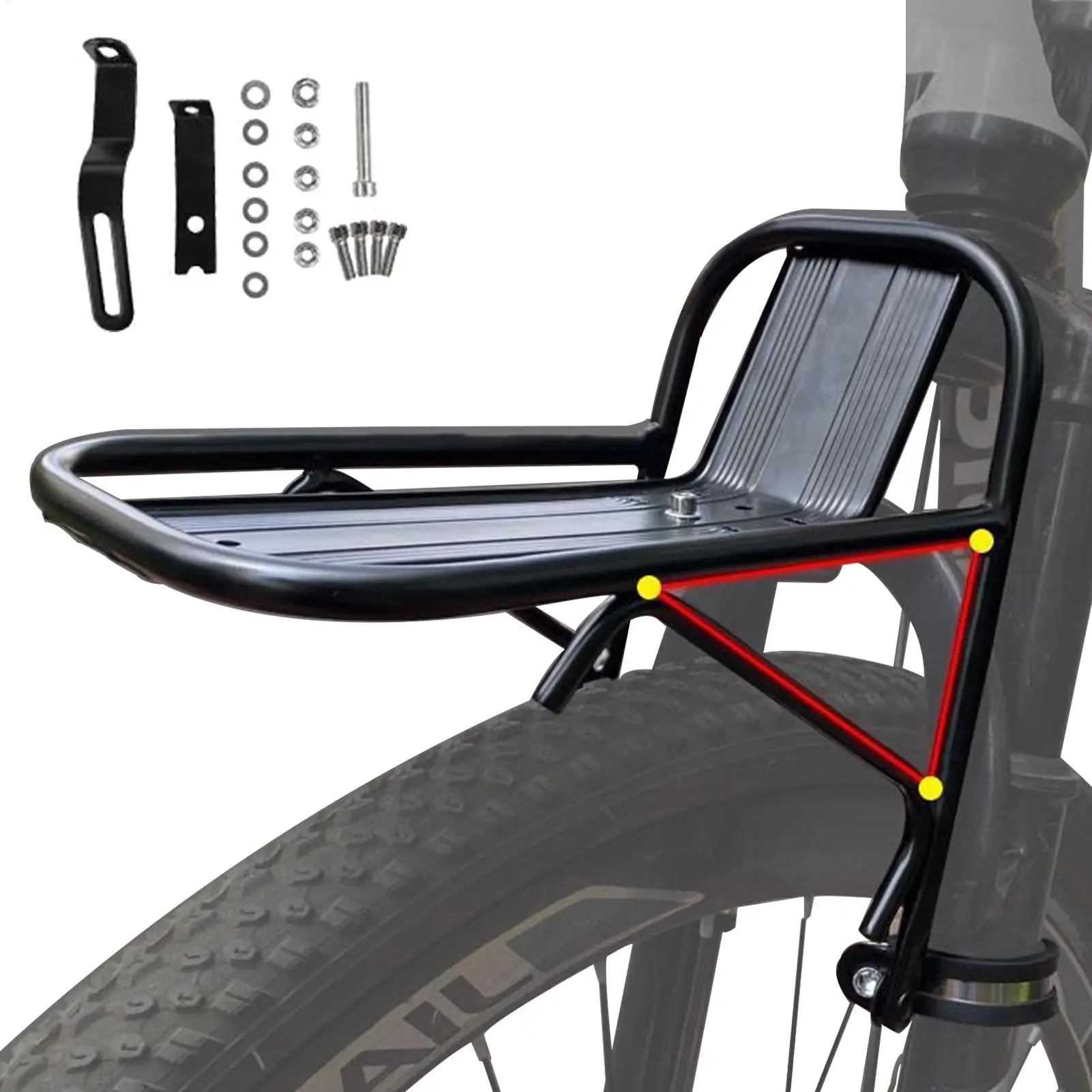 Bike Front Rack Aluminum Alloy Luggage Carrier Racks Stable Mountain Bike Front Luggage Rack for Cycling Mountain/Road Bike
