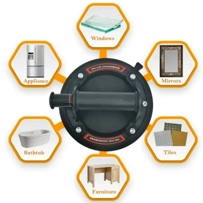 Vacuum Suction Cup 8 Inch 200kg Loading Capacity for Tile Glass Granite Lifting Adsorption