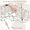 2-Person Hanging Hammock Chair, Boho Style Macrame Hammock Swing with Soft Cushions,  Indoor Outdoor Cotton Rope. 3