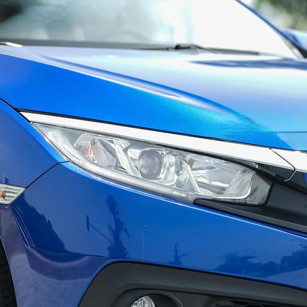Car Headlight Protective Tint Film Smoke Black Transparent TPU Transparent Sticker For Honda Civic 10th Gen FC/FK 2pcs