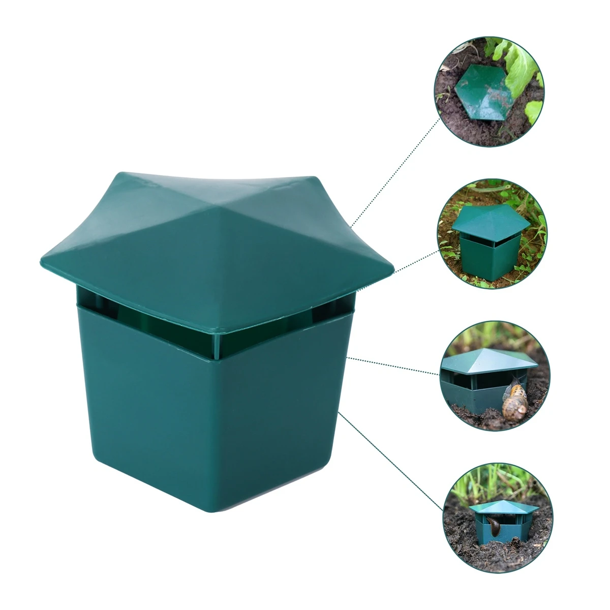 Snail Trap 3Pcs Snail Cage Gardening Tool Green Insect Snail Controller Garden Greenhouse Reptile Trap Plant Flower Vegetable Pot Ornaments