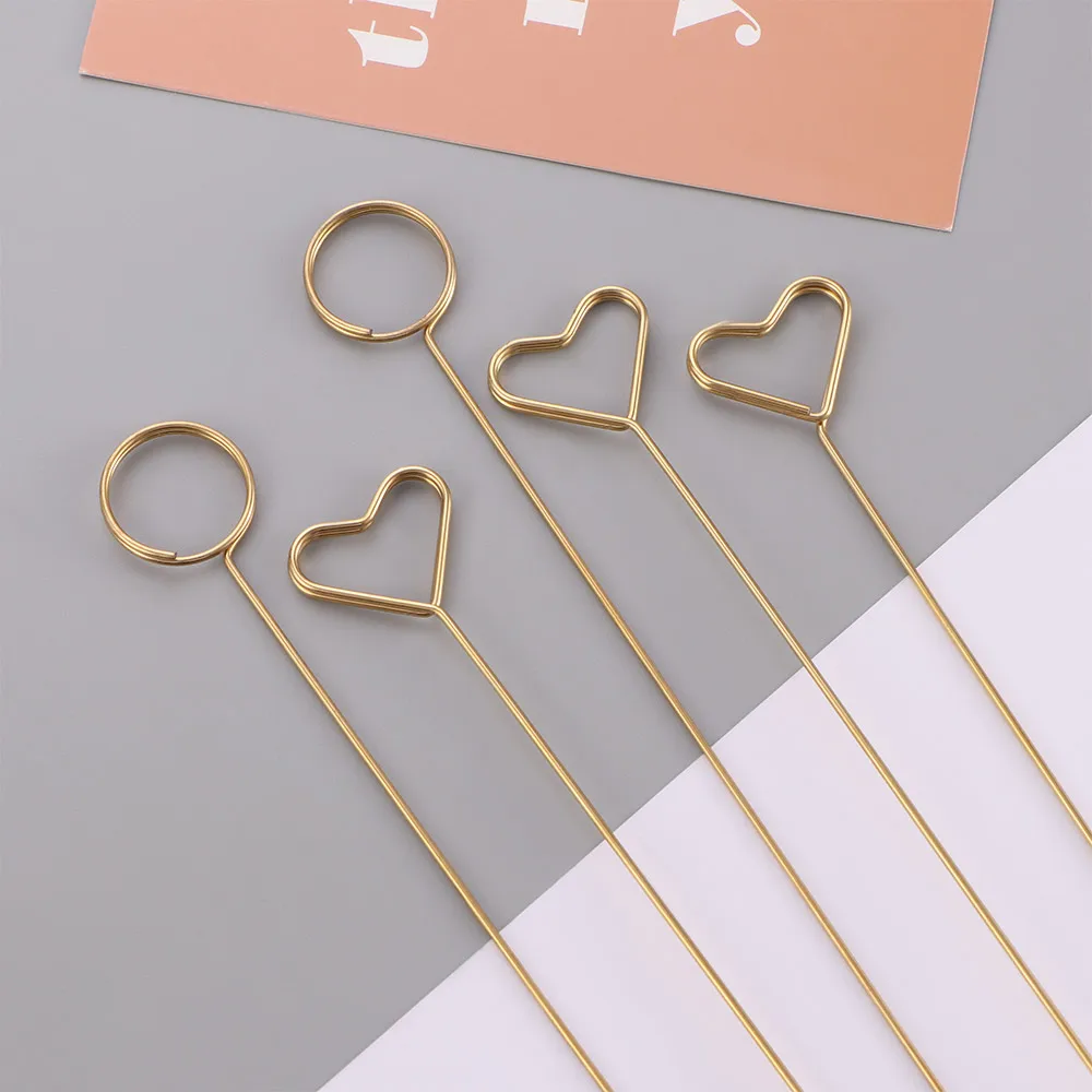 10 Pcs Simple Art Card Holder Metal Postcard Clip Flower Bunch Creative