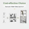 Clothes Hanger Multi-Layer Shoe Rack Doorway DIY Hat And Shoes Shelf Simple Floor-Standing Living Room Organizer Storage Racks 4