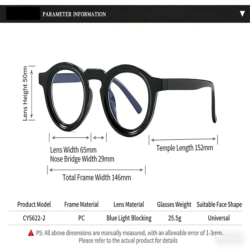 Europäische und amerikanische Retro-Brille mit kleinem runden Rahmen, einfache und modische, stilvolle und trendige Brille für Männer und Frauen 8544 – Detail 9