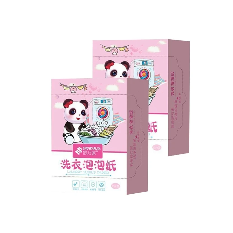 60Pcs Laundry Detergent Concentrated Washing Soap Gentle Washing Sheets Bubble