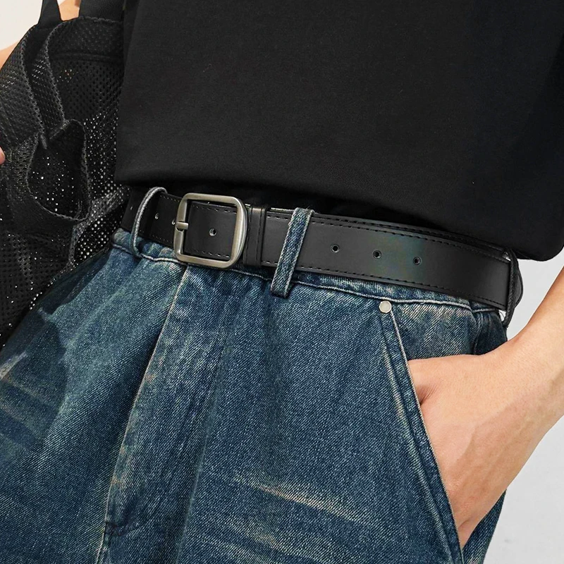 Vintage-Stil PU-Ledergürtel für Damen Schwarz Braun Hochwertiger Taillengürtel Lässiger Modischer Gürtel für Jeans Hosen Taillenriemen – Detail 7